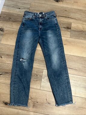 rag & bone, size 27, Nina High-Rise Ankle Cigarette, Distressed Jeans, Arctic